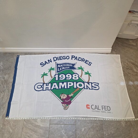 Vintage New Unopened 1998 San Diego Padres Championship Promo Flag Banner Friar - Picture 1 of 5